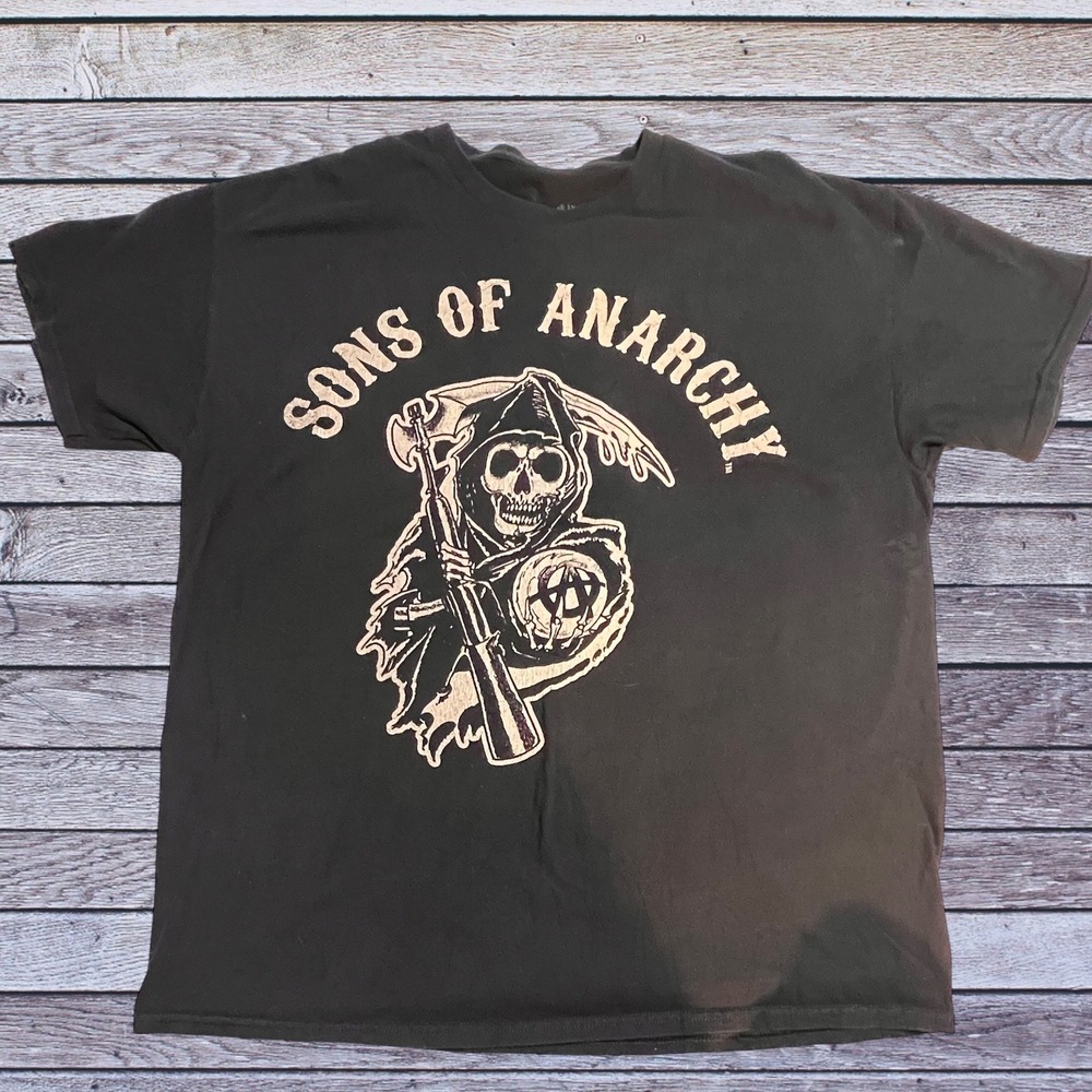 Sons of Anarchy XL T-Shirt Mens Black Excellent Reaper Graphic Biker TV‎ Show